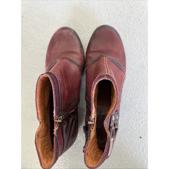 PIKOLINOS Le Mans Burgundy Wine Leather Ankle Boots EU 39 US 8.5 - 9 Western - Picture 6 of 9
